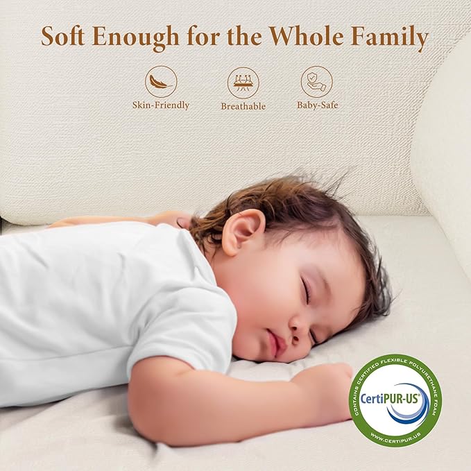 Vesgantti 106" Cloud Sectional Couch with Chaise, Deep Seat Modular Sectional Sofa Chenille Memory Foam Sofa Boneless Couches for Living Room Bedroom, No Assembly Required (Beige, Right-Facing Chaise)