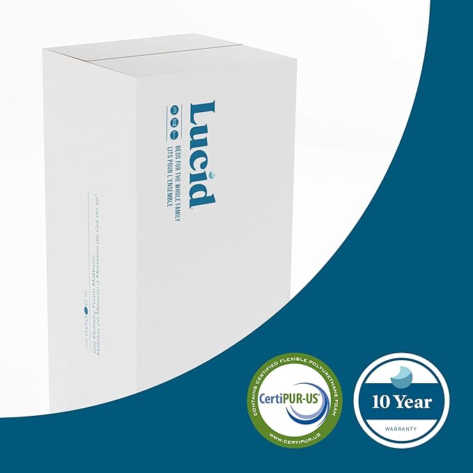 LUCID 12 Inch Memory Foam Mattress - Plush Feel - Memory Foam Infused with Bamboo Charcoal - Gel Infusions - CertiPUR-US Certified - Breathable - Twin
