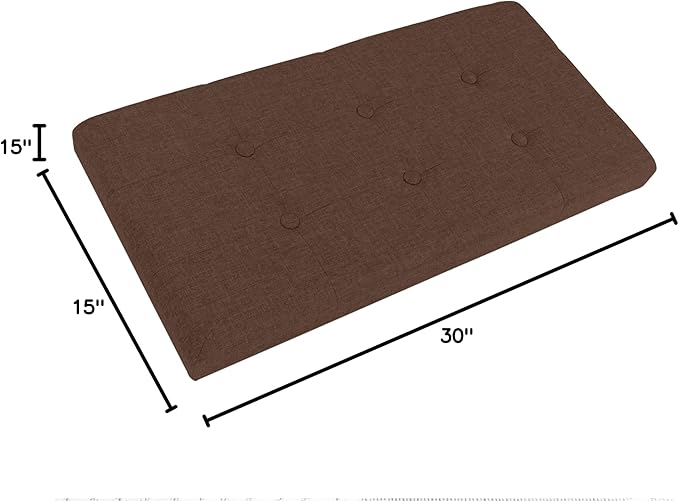 Folding Storage Ottoman - 30-Inch Tufted Footrest, Linen Chest, or Bench with Removable Bin for Living Room, Bedroom, or Dorm by Lavish Home (Brown)