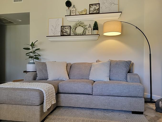 Brightech Logan Arc Floor Lamp, Bright Standing Lamp for Living Rooms, Offices & Bedrooms, Modern Living Room Décor, Tall Hanging Floor Lamp for Reading and More – Black