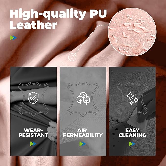 COMHOMA Big and Tall Office Chair, High Back Leather Gaming Chair with Footrest, Executive Ergonomic Office Chairs with Pocket Spring Lumbar Support and with Outward Fixed Soft Armrests