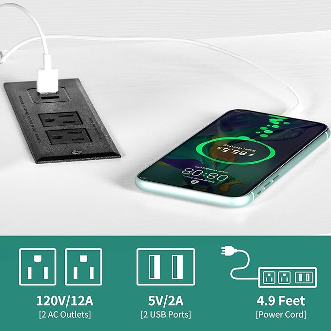 YITAHOME LED Farmhouse TV Stand for 65 Inch w/Outlets, Modern Entertainment Center with Glass Doors and Adjustable Storage Shelves, Media Console TV Cabinet for for Living Room, White/Black