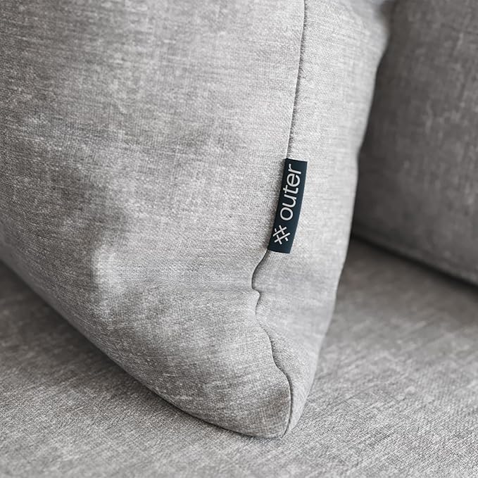 Outer Outdoor Throw Pillow with OuterWeave Performance Fabric, Decorative Outdoor Pillow for Patio & Outdoor Furniture, Includes Machine Washable Pillow Cover and Insert - Pacific Fog Gray, 12"x20"