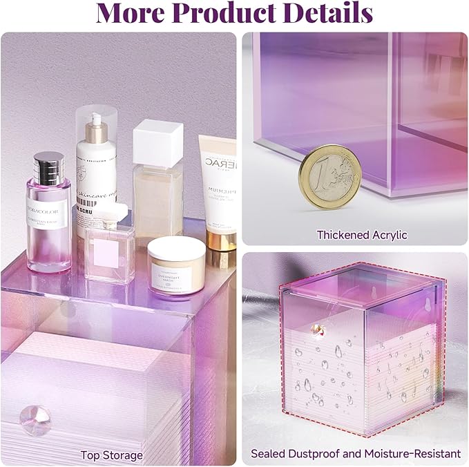 Delamu Disposable Facial Towels Storage Box - Stackable Acrylic Organizer Compatible with Clean Skin Club Towel XL, Bathroom Vanity Holder, Dustproof Multipurpose for Makeup, Skincare,Colorful