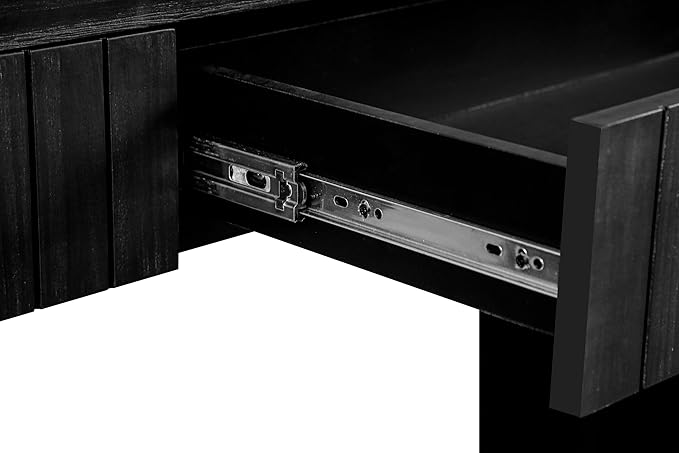 59" Wood Console Table for Entryway, Long Sofa Table Behind Couch Narrow Entryway Table with 2 Drawers Fluted Design for Living Room, Hallway, Foyer, Easy Assembly, Antique Black