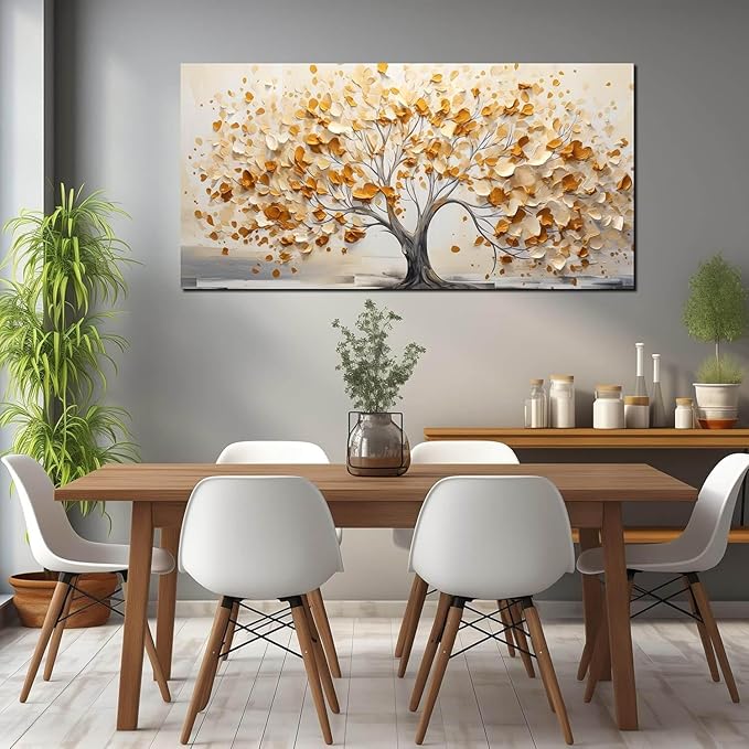 Decorative Painting Tree of Life Canvas Wall Art Pictures for Living Room Bedroom Canvas Wall Decor Large Artwork Wall Decor Ready to Hang Artwork Print with Frame Modern Wall Art Size 24x48 A