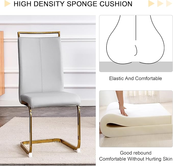 45 Inch Round Dining Table Set for 4, 5 Piece Kitchen Table and Chairs Set, White Faux Marble Table Top, Small Space Dining Set for Apartment or Dining Room