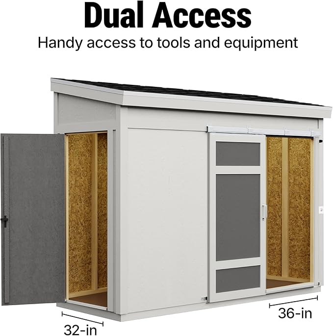 Handy Home Products Cambria 10x4 Outdoor Wood Storage Shed with Full Floor System- Does not Include Paint or Roofing Shingles