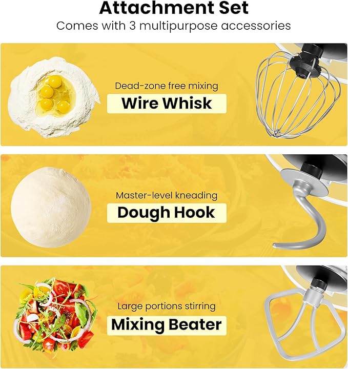 VIVOHOME Stand Mixer, 660W 10 Speed 6 Quart Tilt-Head Kitchen Electric Food Mixer with Beater, Dough Hook, Wire Whip and Egg Separator, Blue