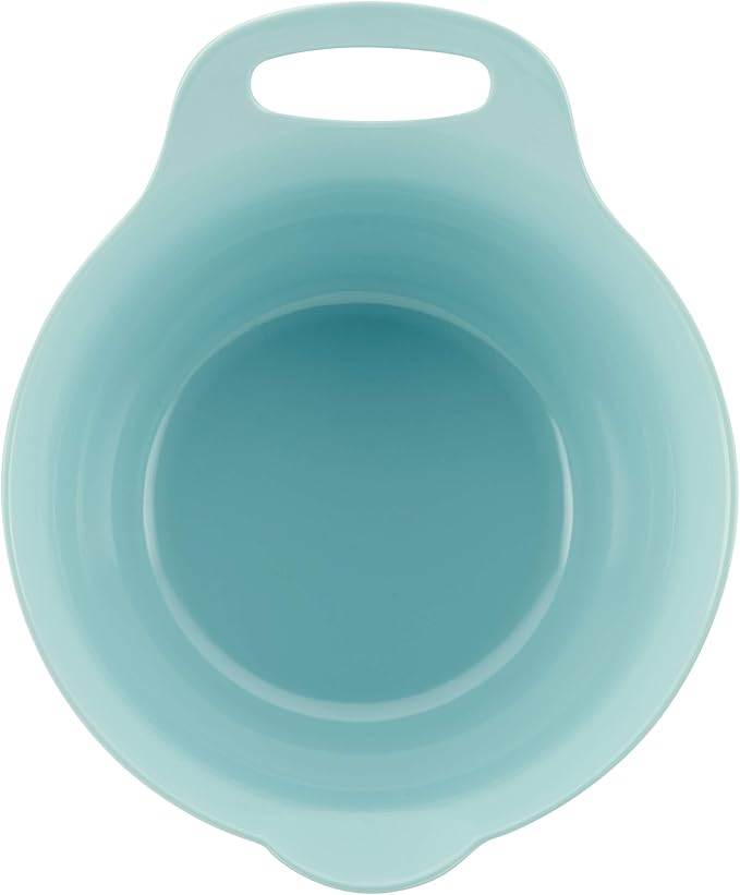 Rachael Ray Tools and Gadgets Nesting / Stackable Mixing Bowl Set with Pour Spouts and Handle - 4 and 5 Quarts, Light Blue and Teal