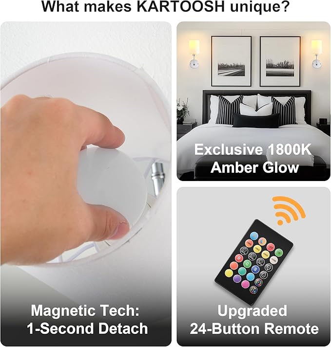 Battery Operated Wall Sconce Set of Two,Wireless Rechargeable Wall Light With Remote Control, Dimmable, 1800K/3000K/4000K/6000K/RGB, Timer, for Living Room, Bedroom, Fireplace, TV, 13.5 Inch, Chrome