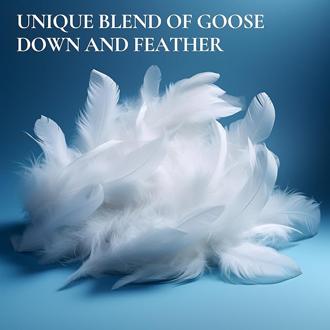Royal Therapy King White Goose Feathers and Down Pillow, Premium White Bed Sleeping Breathable