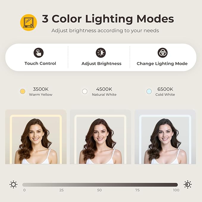 Vanity Desk with Mirror and Lights, 3 Lighting Colors and Power Outlet Makeup Vanity Desk with 5 Large Drawers and 3 Storage Shelves, Pink Vanity with Storage Stool for Bedroom