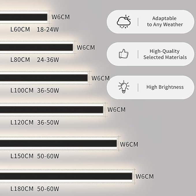 Mikeru Modern Wall Light, 3000k-6000k Dimmable Sconce 23.6inch Black Exterior Light With Remote Control, IP65 Waterproof Anti-Rust Linear Long Porch Light Outdoor