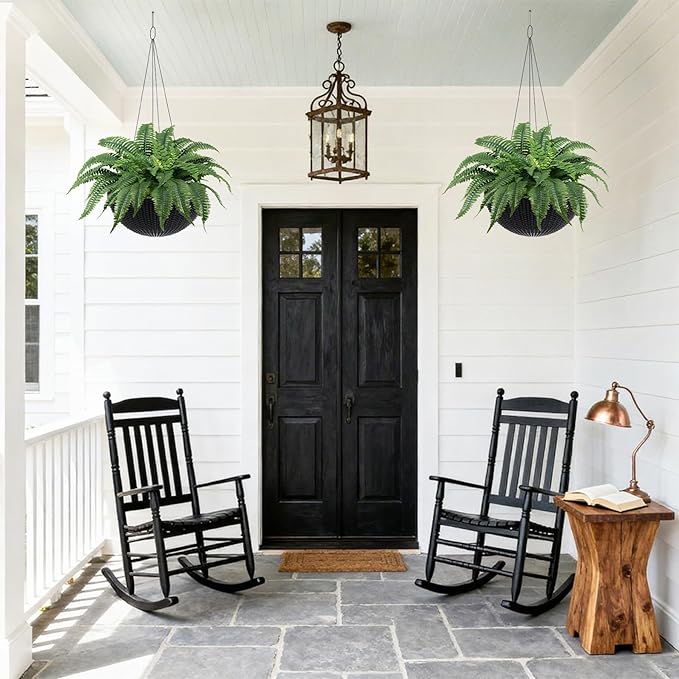 ALAGIRLS 45 Inch Artificial Boston Fern Bush with 55 Branches, Large Faux Ferns for Outdoors, Artificial Plants Suitable for Office & Living Room Decor, UV-Resistant（Pot is not Included）