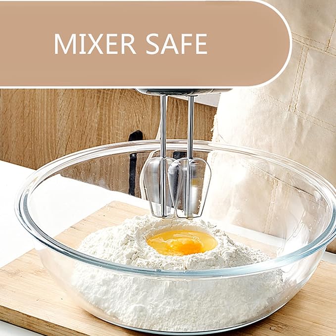 Glass Mixing Bowls with Lids Set, 8 Pieces Glass Salad Bowl Set with Lids(0.6QT,1.1QT,2.2QT,4QT) High Brosilicate Microwave Bowls for Kitchen Baking, Great Gift