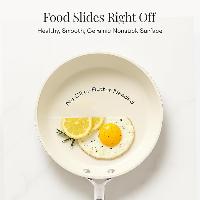 GOTHAM STEEL PRO 13 Pc Ceramic Cookware Set Nonstick, Pots and Pans Set Non Stick for Kitchen, Hard Anodized Induction Cookware, Non Toxic Made Without PFOA PFOS, Oven & Dishwasher Safe, Cream White