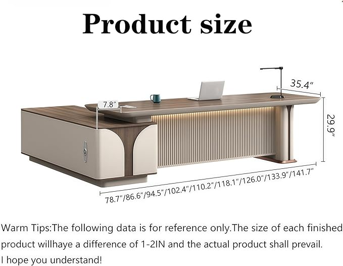 Modern L Shaped Desk, 94.5 inch Large Desk with Storage, Executive Desks for Home Office No Installation Required with Drawers and Lockable