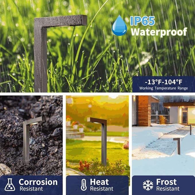 12V Brass Landscape Path Lighting Kit (4 Pack Path Lights) with 100 Feet Cable and 20Pack Wire Connectors for Outdoor House Garden Patio Walkway Without Low Voltage Transformer