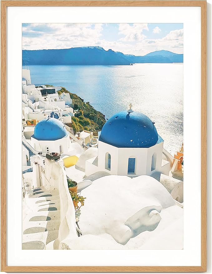 Axeman 24x32 Frame | Solid Oak Wood 24x32 Poster Frame With Mat for 20x28 | 32x24 Wood Picture Frame | Tempered Glass and Hanging Hardware Included Home Wall Decor Art Hanging Frame | Natural