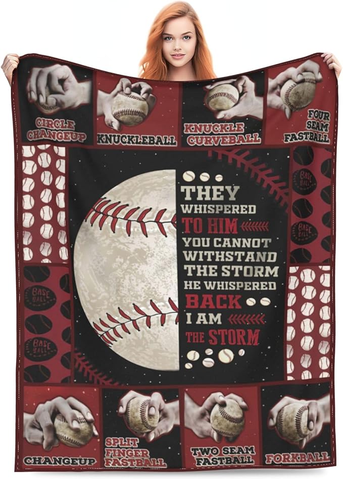 Baseball Gifts: Cozy Fleece Flannel Blanket - Soft, Warm, Plush & Lightweight - Inspirational Design for Boys, Girls, Teens, Men, Kids - Couch, Sofa, Bed - 60"X80"