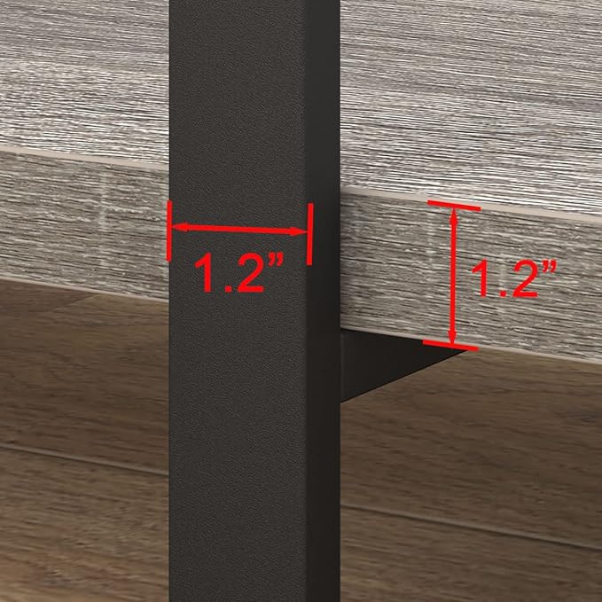 HSH 6 Tier Tall Bookshelf, Metal Wood Vertical Display Book Shelf, Industrial 6 Shelf Bookcases and Book Shelves Storage Rack, Large Open Book Case for Bedroom Living Room Office, Light Grey Oak