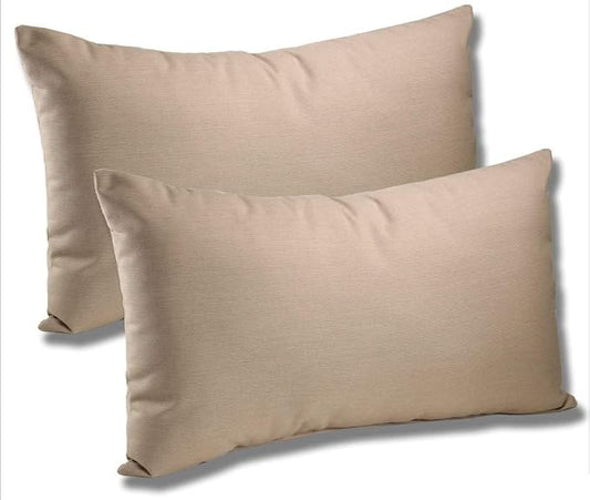 Comfort Classics Set of 2-22x12x4 Sunbrella Indoor/Outdoor Fabrics Lumbar Pillows in Spectrum Sand Inc.