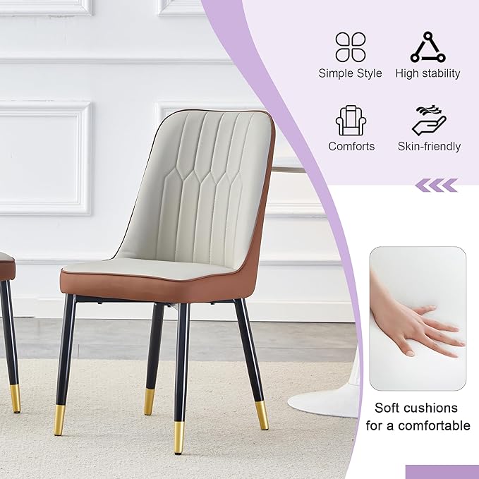 45 Inch Round Dining Table Set for 4, 5 Piece Kitchen Table and Chairs Set, Black Faux Marble Table Top, Small Space Dining Set for Apartment or Dining Room