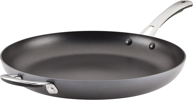Rachael Ray Cook + Create Hard Anodized Nonstick Frying Pan/Skillet with Helper Handle, 14 Inch - Black