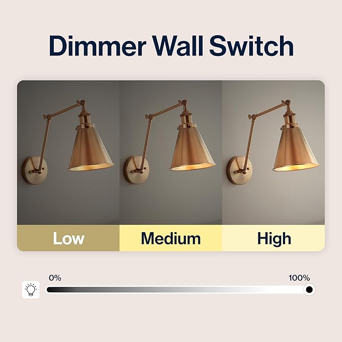 JONATHAN Y JYL7461A Rover 7" Farmhouse Industrial Adjustable Arm Metal LED Wall Sconce Rustic Bohemian 2700K LED 4W Bulb for Entryway Lobby Kitchen Bathroom Bedroom Living Room Hallway, Brass Gold