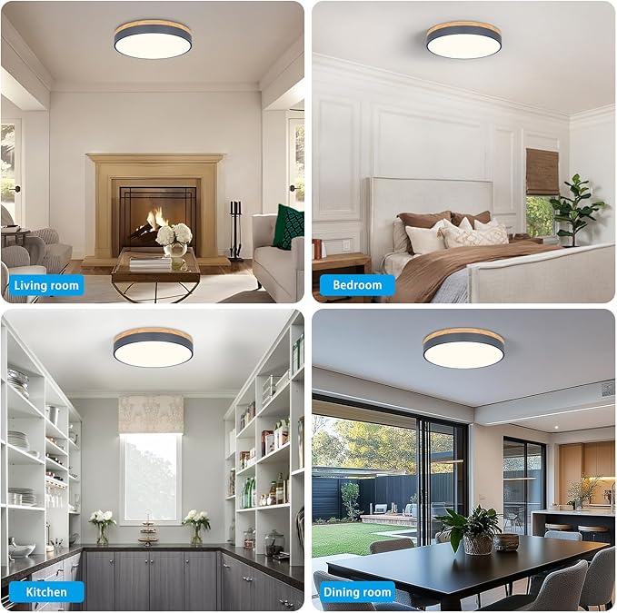 15.7" Minimalist Style Flush Mount Dimmable Ceiling LED Lightning Fixtures Close to Ceiling Easy Install for Bedroom Bathroom Laundry Room Porch Kitchen
