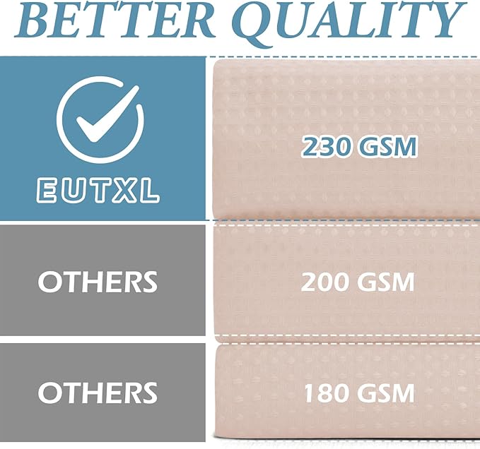 Blush Pink Stall No Hook Shower Curtain with Snap in Liner,230GSM Waffle Weave Shower Curtains for Bathroom,54W x 80H