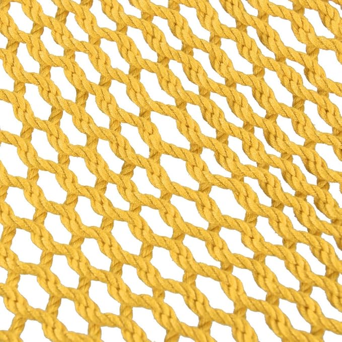 Lazy Daze Hammocks 10.5 FT Double 2 Person Caribbean Rope Hammock, Hand Woven Polyester Hammock with Spreader Bars, for Outside Outdoor Backyard Patio Poolside,450 LBS Capacity, Yellow