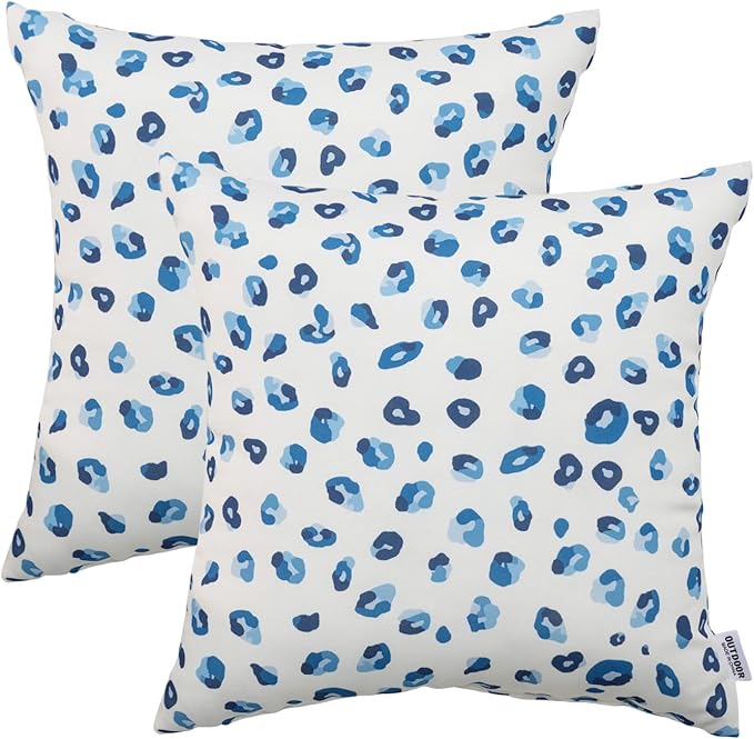 Outdoor Pillows, Pack of 2 Waterproof Decorative Throw Pillows with Inserts, 18”x18” Square Pillows for Bed, Couch, Sofa and Patio Furniture