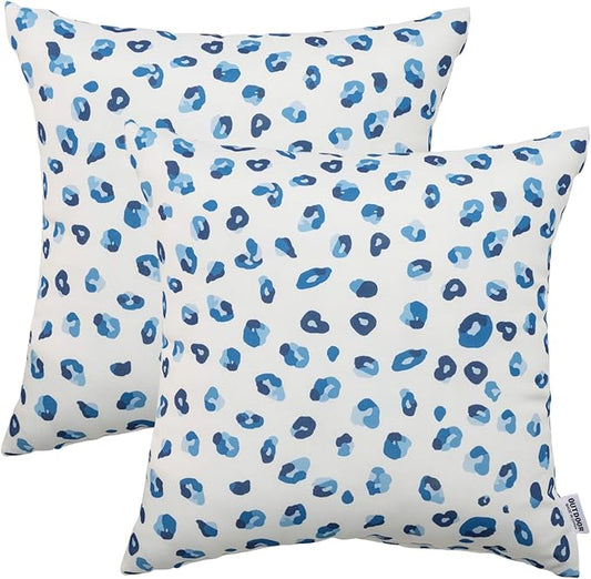 Outdoor Pillows, Pack of 2 Waterproof Decorative Throw Pillows with Inserts, 18”x18” Square Pillows for Bed, Couch, Sofa and Patio Furniture