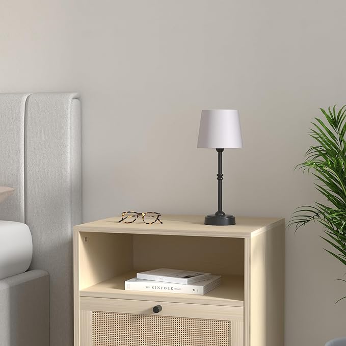 O’Bright Seraph - Cordless LED Table Lamp with Dimmer, Built-in Rechargeable Battery, 3-Level Brightness, Patio Table Lamp, Bedside Night Lamp, Ambient Light for Restaurant, Black