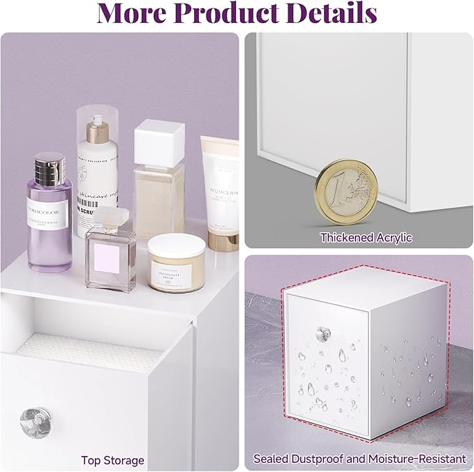 Delamu Disposable Facial Towels Storage Box - Stackable Acrylic Organizer Compatible with Clean Skin Club Towel XL, Bathroom Vanity, Dresser Holder, Dustproof Multipurpose for Makeup, Skincare,White