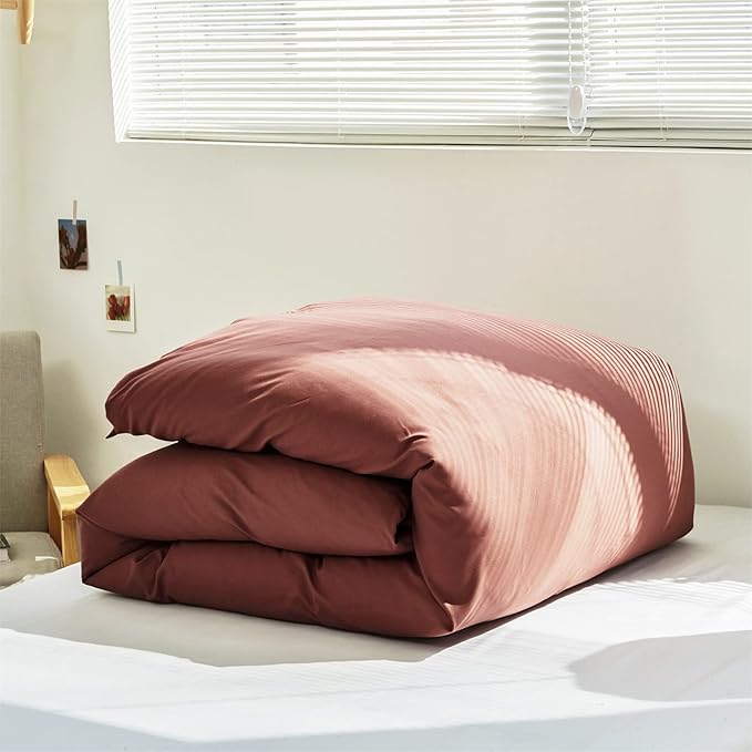 Luxlovery Brick Red Comforter Set California King Dark Rust Bedding Comforter Set Solid Blackish Red Soft Breathable Blanket Quilts 3 Piece Bedding Set for California King Bed