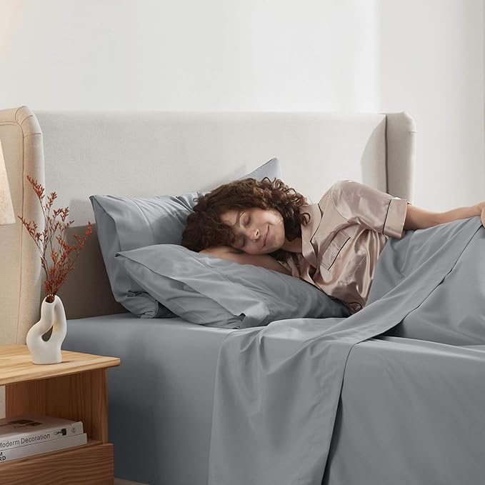 Nestl Twin XL Sheet Set - College Dorm Size - Luxury 1800 Ultra-Soft Microfiber Twin Extra Long Bed Sheets - Deep Pockets - Easy Fit - Extra Soft - 3 Piece Set (Twin XL, Grey)