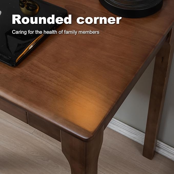 Solid Wood Desk, Gaming Study Home Office Desks for Work, Student PC Desk for Bedroom, Small Computer Desk for Small Spaces, Easy to Assemble (Walnut Color, 31inch)