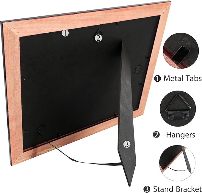 GraduationMall 8.5x11 Certificate Diploma Frame,Solid Wood & UV Protection Acrylic,Glossy Cherry Finish with Gold Trim,2 Pack