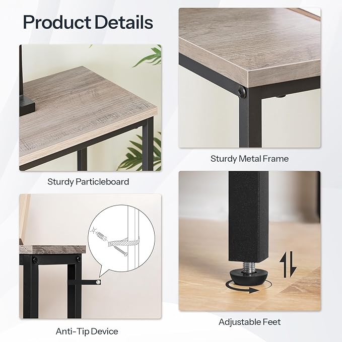 HOOBRO 2 Pack Narrow Sofa Console Table, 29.5" Small Entryway Table, Thin Display Shelf, for Hallway, Bedroom, Living Room, Foyer, Greige and Black BG75XGP201