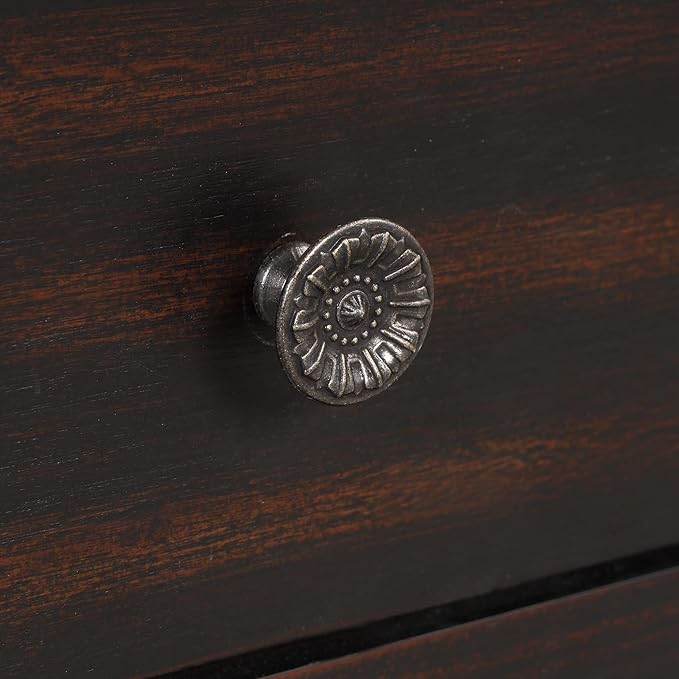 Knocbel Farmhouse Entryway Long Console Table with 3 Storage Drawers and Bottom Open Shelves, Entry Hallway Foyer Sofa Table with Handles, Distressed Black, 29.9" H x 48.8" W x 15.8" D (Black)