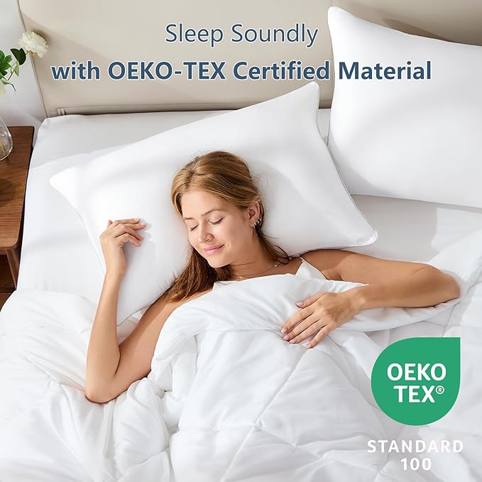 CozyLux Pillows Standard Size Set of 4, Hotel Quality Bed Pillows for Sleeping 4 Pack, Cooling Pillows for Side Back and Stomach Sleepers, Down Alternative Luxury Soft Supportive Pillows (18x26)