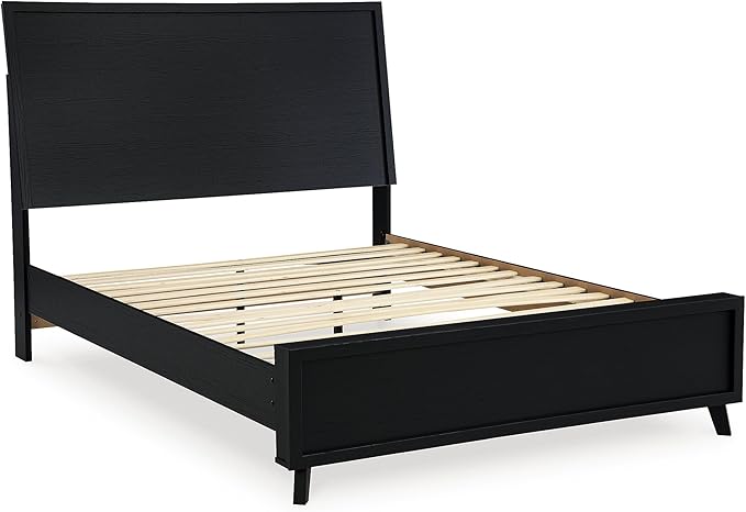 Signature Design by Ashley Danziar Modern Panel Headboard for Bedroom, Queen, Black