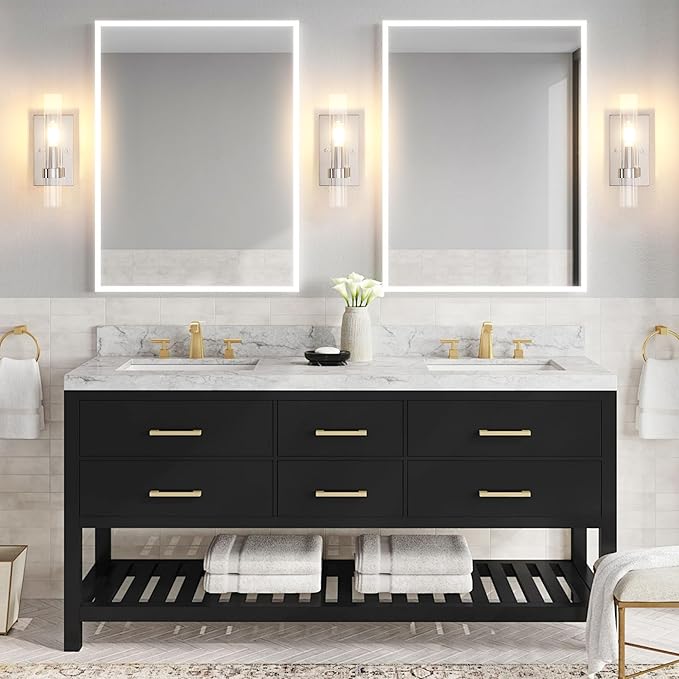 Untrammelife Polished Nickel Wall Sconce, Modern Vanity Light Fixtures, Dimmable Sconces Wall Lighting with Clear Glass Shade, Wall Lights for Bedroom Living Room Mirror, E12 Base(LED Bulb Included)