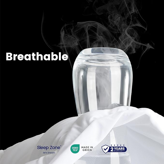 SLEEP ZONE Twin Mattress Protector, Quilted Fitted Mattress Pad, Deep Pocket Mattress Cover Stretches up to 21 inches, Fluffy Pillow Mattress Topper (White, 39x75)