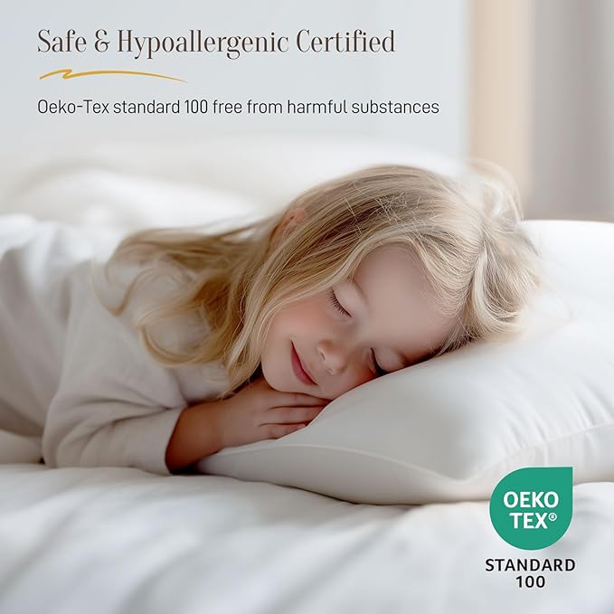 Hypoallergenic Bamboo Viscose Shell, Soft King Size Bed Pillow with Down Alternative Filling, Oeko-Tex Certified, Luxury Hotel Quality for Back, Stomach and Side Sleepers