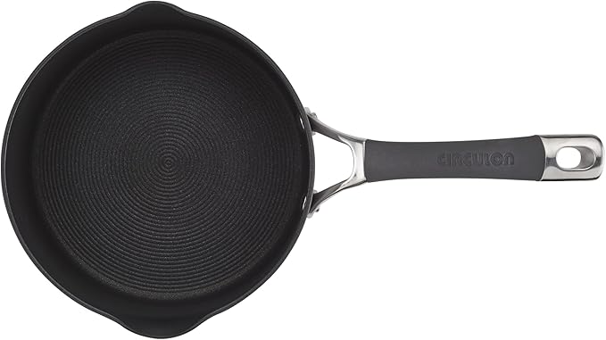 Circulon Radiance Hard-Anodized Nonstick Straining Saucepan, 3-Quart, Gray