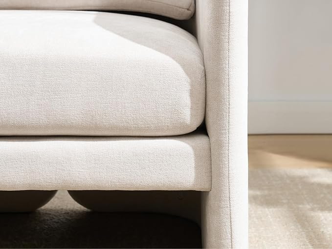 Modern Barrel Accent Chairs Set of 2, Beige Chenille Fabric Armchair for Living Room, Comfy Upholstered Reading Accent Chairs Single Sofa Chair for Bedroom Waiting Room Office, Beige